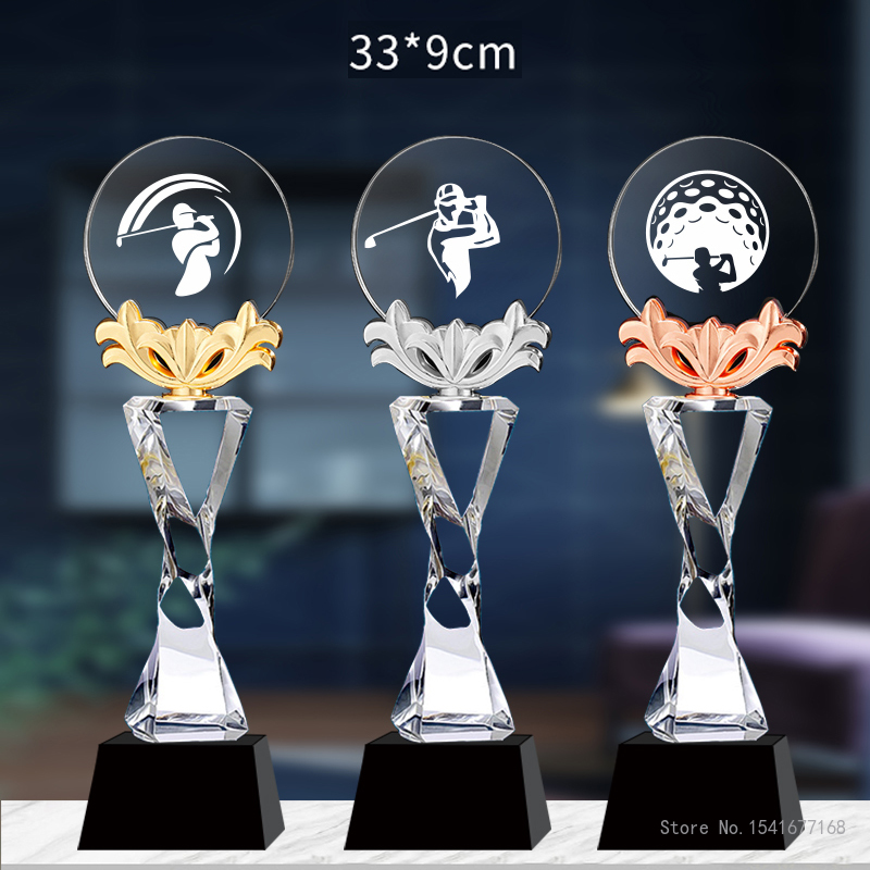 맞춤형 고급 골프 크리스탈 트로피, 기념품, 홈 데코, - Badminton Cup 리뷰 및 가격
